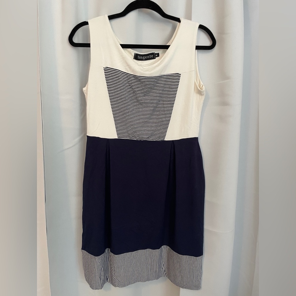 Tangente Striped Navy and White Mini Dress